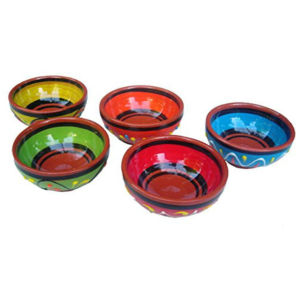 Cactus Canyon Ceramics Spanish Terracotta 5Piece Super Small MiniBowl (Pinch Bowls) Set
