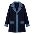 thumbnail image 3 of Liyamei Girls Two Tone Denim Style Jacket with Lapel for Fall Casual Warm Wear Size 7-8 Years, 3 of 6