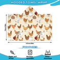thumbnail image 2 of Beige Chicken Cartoon Pattern Hooded Bath Towel，50"x30" for Ages 3 To 12 Kids, Quick Dry Lightweight Soft Microfiber Hood Beach Towel Cover Up for Kids, 2 of 7