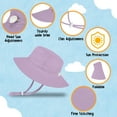 thumbnail image 4 of Protective Baby Sun Hat With UPF 50+ Protection Adjustable Infant Summer Beach Bucket Hats For Boy & Girl Breathable Toddler Swim Pool Play Sunhat With Wide Brim 0-12 Months Lavender (XS, 44-46 cm), 4 of 5