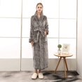 thumbnail image 3 of Womens Mens Fleece Robe Soft Plush Bathrobe Long Warm, 3 of 5
