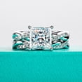 thumbnail image 2 of AnuClub Princess Cut Moissanite Wedding Rings Sets 3.384cctw Infinity Bridal Set D Color VVS1 925 Sterling Silver Twisted Vine Engagement Promise Anniversary Ring for Women With Certificate, 2 of 7