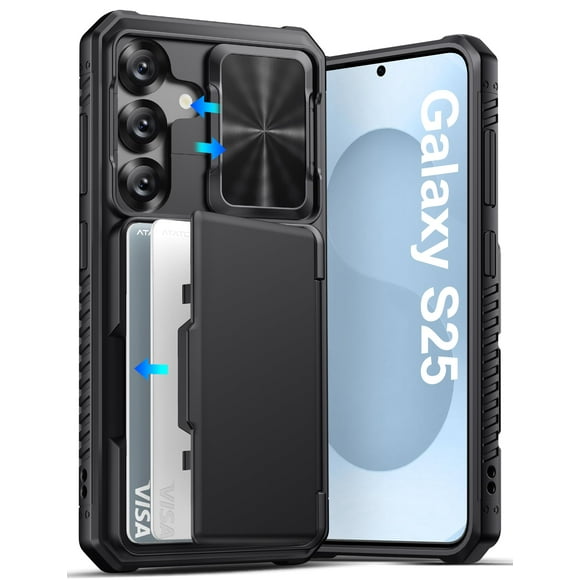 Funda de teléfono ATATOO para Samsung Galaxy S25 Wallet Black