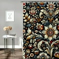 thumbnail image 2 of Shangniulu Boho Floral Shower Curtain, Tropical Leaves Fabric Cloth Shower Curtains for Chic Elegant Bathroom Decor, Modern Abstract Colorful Flower Shower Curtain, 2 of 6