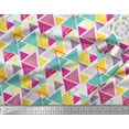 thumbnail image 2 of Soimoi Pink polyester Crepe Fabric Triangle Geometric Printed Craft Fabric by the Yard 42 Inch Wide, 2 of 3