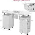 thumbnail image 2 of Ktaxon Nail Desk Manicure Table Storage Station with 4 Drawers, Lockable Wheels, White, 2 of 9