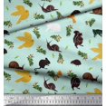 thumbnail image 2 of Soimoi Polyester Crepe Fabric Bird,Squirrel & Rabbit Animal Fabric Prints by Yard 52 Inch Wide, 2 of 3