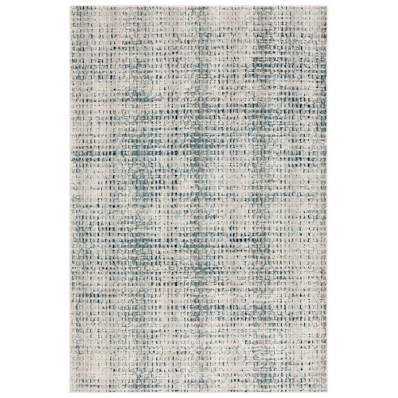 SAFAVIEH Rainbow Yadira Geometric Indoor/Outdoor Area Rug, Blue/Ivory, 8' x 10'