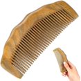 thumbnail image 1 of Wooden Comb for Women, Handmade Natural Green Sandalwood Fine Tooth Comb Anti-Static Dandruff Comb Portable Detangling Comb, 1 of 4