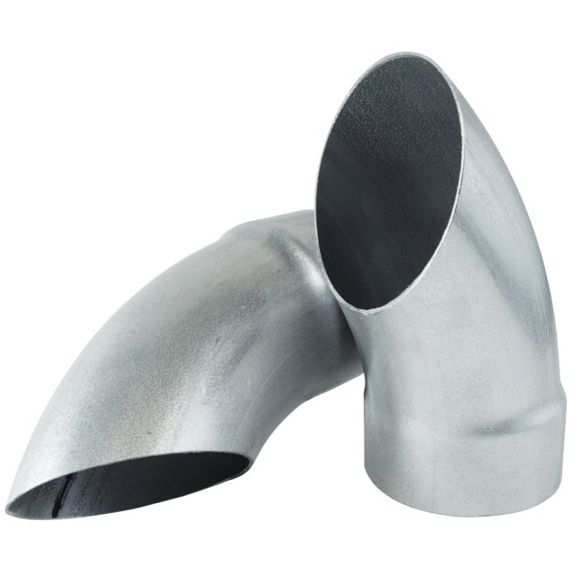 Flowmaster Exhaust Tail Pipe Tip T3030 Scavenger Series; 3 Inch Inlet; 3 Inch Outlet; Aluminized Steel; Round; Angled Cut; Straight Edge; 3 Inch Length