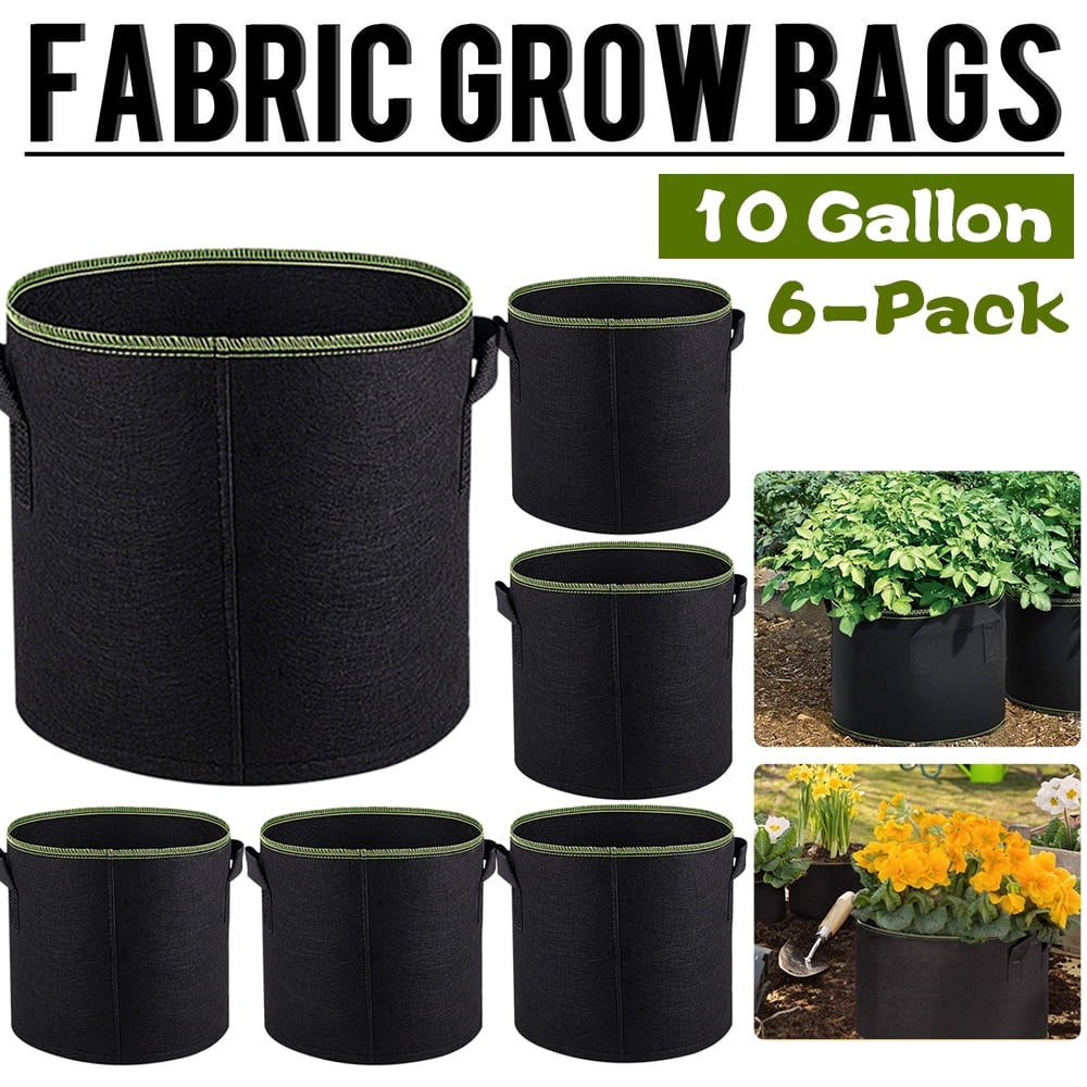 Elbourn 3Pack 7 Gallon Grow Bags Nonwoven Fabric Pots Grow Bags with  Handles,for Plant Training Fruits, Vegetables, and Flowers 