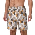 thumbnail image 1 of Cauagu Cute Cats Print Mens Swim Trunks Quick Dry Board Shorts Swim Shorts with Compression Liner Bathing Suits-Small, 1 of 6