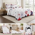 thumbnail image 6 of Full Quilt Set 78''x90'', Red Blue Star 4th of July Lightweight Bedspread Coverlet Set with 2 Pillow Shams, Independence Day Fireworks Breathable All Season Quilt Bedding for Bedroom/Guest Room, 6 of 9