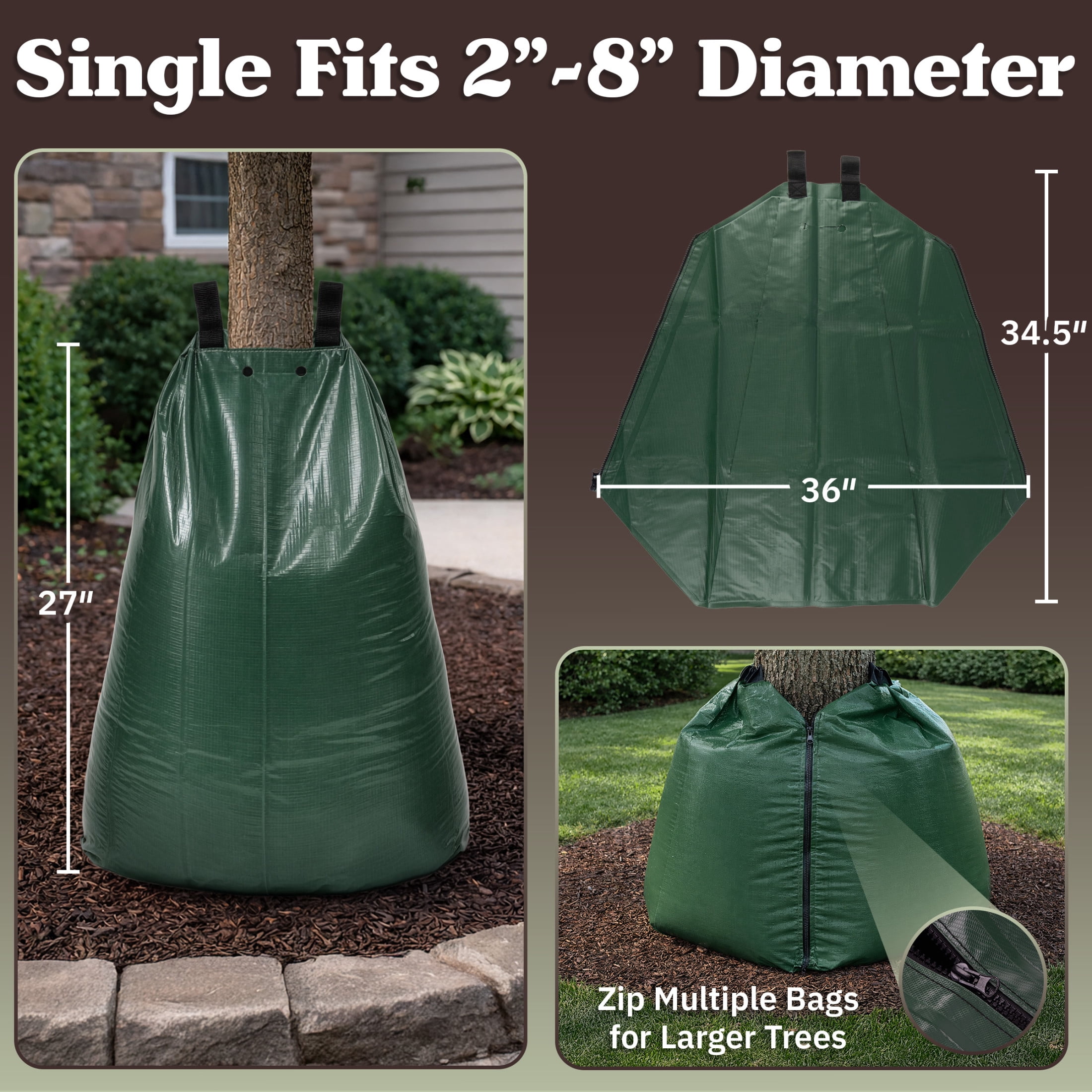 Pure Garden 20 Gallon Tree Watering Bag - Heavy Duty PVC Drip Irrigation for Deep Root Targeting