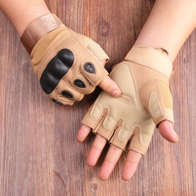Guantes tácticos de medio dedo para exteriores, para hombres y mujeres, para deportes de equitación, antideslizantes, de microfibra, para aficionados al ejército, guantes CS
