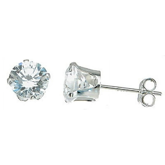 Sterling Silver Stud Earrings For Women Makes Unique Women Birthday Gift, Brilliant Cut Sterling Silver Stud Earrings