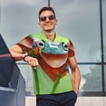 thumbnail image 4 of Bingfone Flying Frog On Branch for Men's Button-down POLO Shirts, Quick-drying Shirts and T-shirts for Summer, Suitable for Vacation and Business-Large, 4 of 6