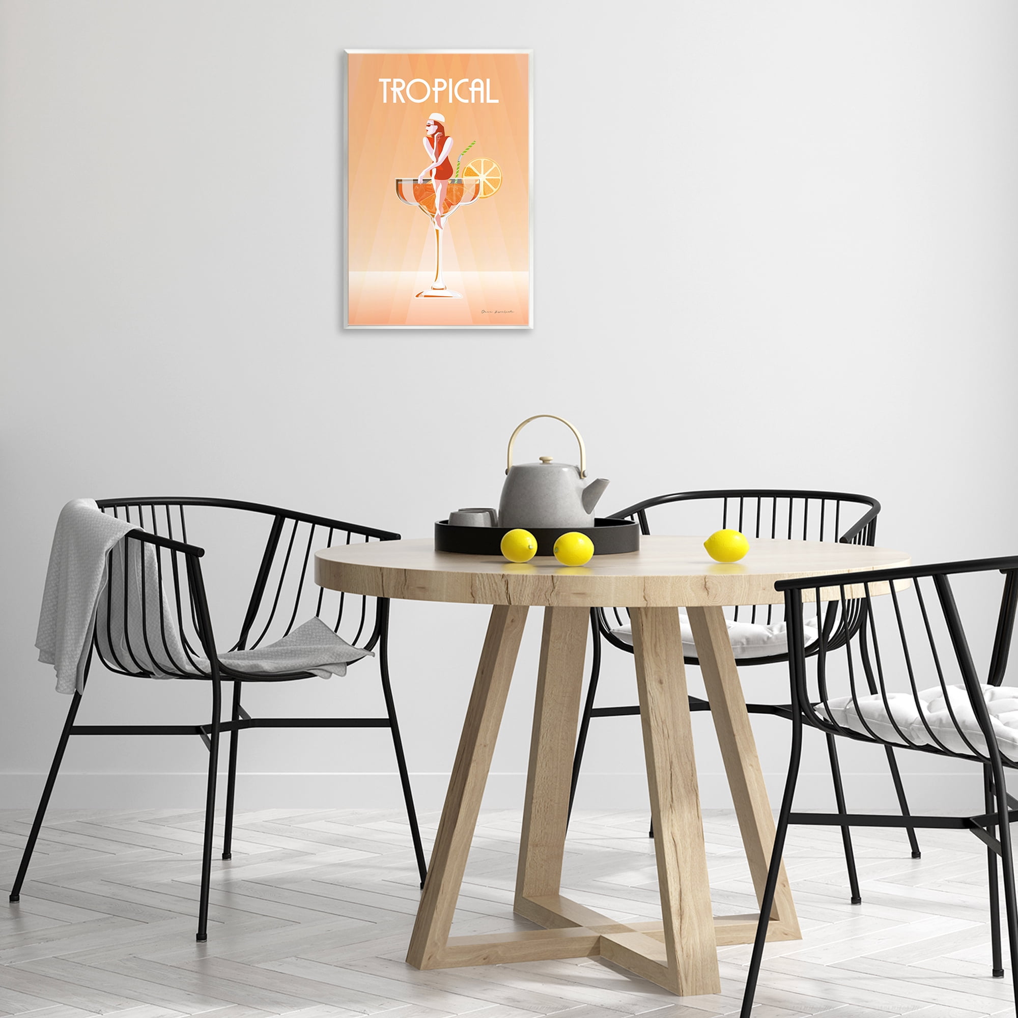Stupell Industries Tropical Drink Girl Food & Beverage Painting Unframed Art Print Wall Art, 13 x 19