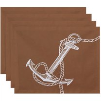 Simply Daisy 18" x 14" Anchored Geometric Print Placemats, Set of 4