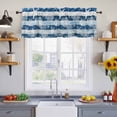thumbnail image 3 of 2 Pack Blue Wood Striped Valance for Window Nautical Starfish Coral Shell Vintage Kitchen Valance Rod Pocket Short Curtain Topper Decorative Window Treatment for Living Room Bedroom 42"x18", 3 of 9