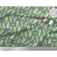 thumbnail image 2 of Soimoi Gray Cotton Poplin Fabric Stripe & Palm Leaves Print Fabric by Yard 42 Inch Wide, 2 of 3