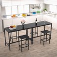 thumbnail image 6 of 3 Piece Bar Table and 2 Chairs Set Counter Height Dining Set, Black, 6 of 9