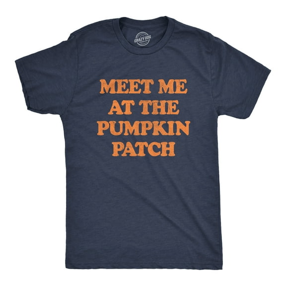 Mens Meet Me At The Pumpkin Patch T Shirt Funny Halloween Fall Season Lovers Tee for Guys Graphic Tees