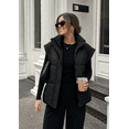 thumbnail image 2 of Women Belted Puffer Vest Sleeveless Stand Collar Quilted Waistcoat Outerwear, 2 of 6