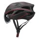 thumbnail image 2 of Casco protector de cabeza de seguridad para bicicleta de montaña y carretera unisex negro y rojo con gafas, 2 of 9