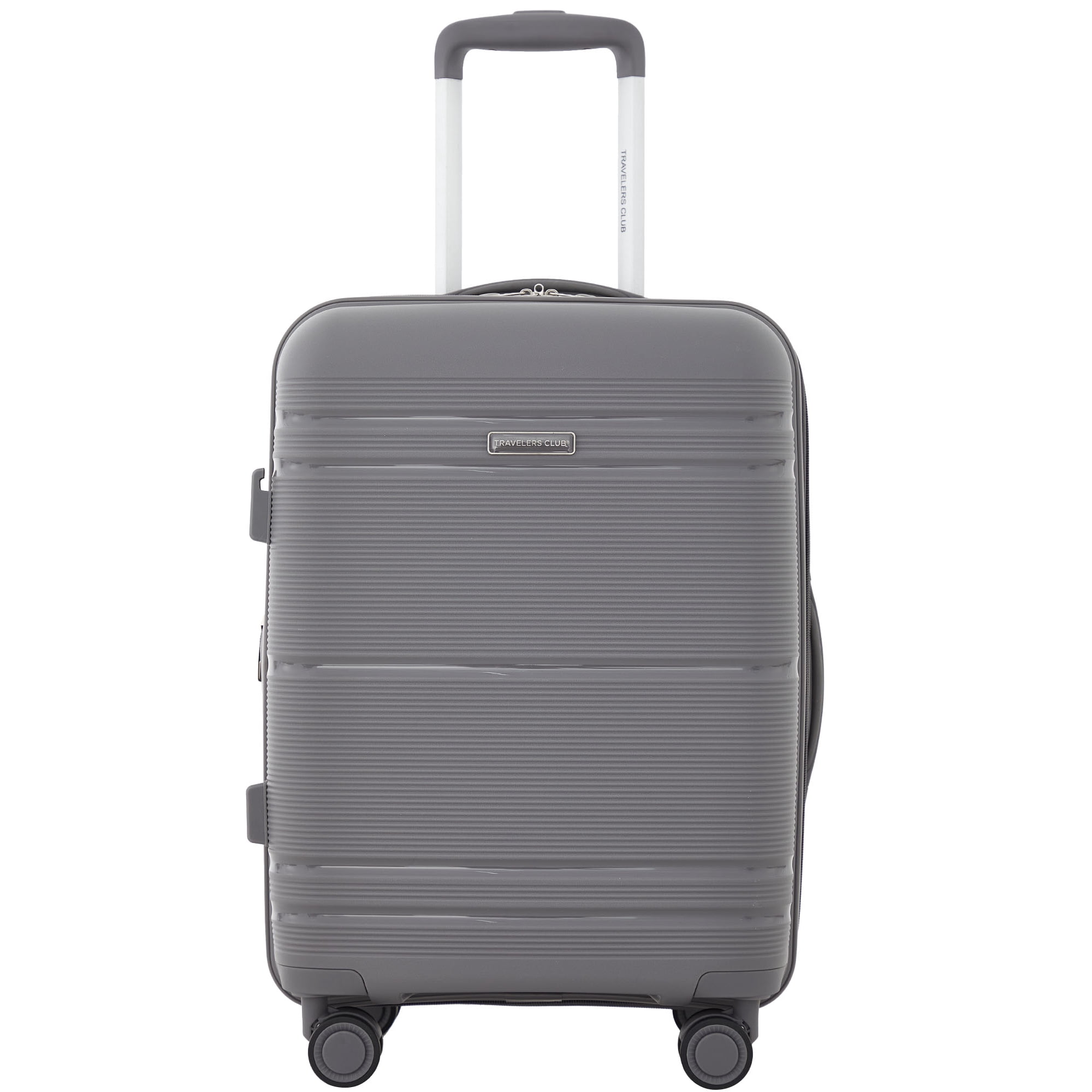 Travelers Club 22-inch Expandable Polypropylene Hard Side Rolling Carry-on with 8 wheels Gray