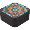 thumbnail image 2 of Beautiful Mandala Travel Jewelry Case, Portable Small Jewelry Box, Necklace Earrings Travel Jewelry PU Leather Box, Christmas Gift for Women Girl for Necklace Bracelet Earrings Rings, 2 of 7