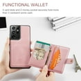 thumbnail image 4 of Case for Galaxy S22 Ultra, Wallet Case w/Magnetic Credit Card Holder [Kickstand Feature][4 Card Slot] Detachable Cover fit Magnetic Car Mount, Case Compatible w/Samsung Galaxy S22 Ultra- Pink, 4 of 9