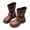 Brown-05, variant on Owordtank Kids Girls Western Cowgirl Boots Side Zipper Anti-Slip PU Leather Cowboy Ankle Boots Winter Warm Boots