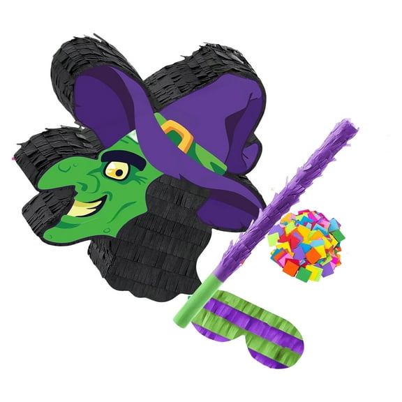 Handmade Halloween Witch Shape Piñatas Candy Hitting Activity Paper Party Decoration For Children Event