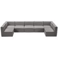 thumbnail image 4 of Meridian Furniture Quincy Grey Velvet Modular Sectional, 4 of 13