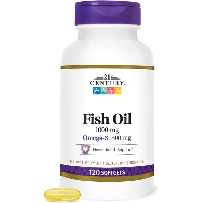 21st Century Omega-3 Fish Oil 1000 mg Softgels 120 Soft Gels
