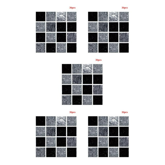 Wweixi 30Pcs Self-adhesive 3D Wall Tile Stickers Kitchen Bathroom Mosaic Home Decor MSC066 5Set