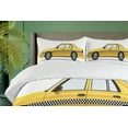 thumbnail image 4 of Ambesonne New York Taxi Duvet Cover Sets, American Style Cab, 2-Queen, White and Mustard, 4 of 7
