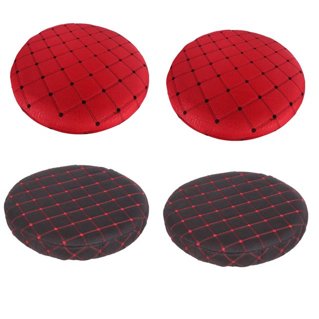 4 Piezas 35 Cm Artificial Taburete Cubierta de Rejilla Negro / Rojo