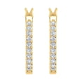 thumbnail image 3 of 1/10 Carat Diamond Ladies Small Hoop Earrings in 10K Yellow Gold, 3 of 5