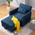 thumbnail image 3 of Mixoy Single Small Sleeper Sofa Bed with 3 adjustable inclinations, Futon Pull-Out Couch Chair for Living Room,Dorms,Offices Navy Blue, 3 of 5