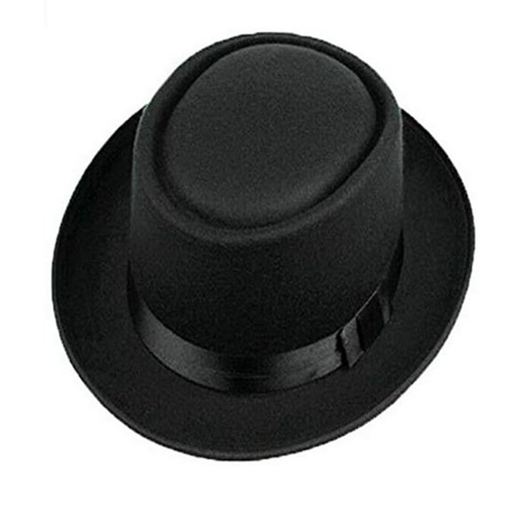 Men Women Hard Felt Pork Pie Cap Fedora Bowler Hat Derby Homburg Hats Band Hats Gentleman Fedora Cap