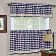thumbnail image 2 of Traditional Elegance Buffalo Check Window Curtain Valance - 58x14 - Navy, 2 of 2