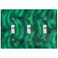 thumbnail image 1 of Metal Light Switch Plate Cover Jungle Tropical Leaves Green Palm JGL001, 1 of 13