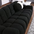 thumbnail image 5 of Modern 2 Seater Boucle Sofa with Wooden Legs,Marshmallow Sofa with Rolled Arms,Cloud Modular Sofa with 2 Pillows for Living Room,Bedroom,Office,Black, 5 of 8