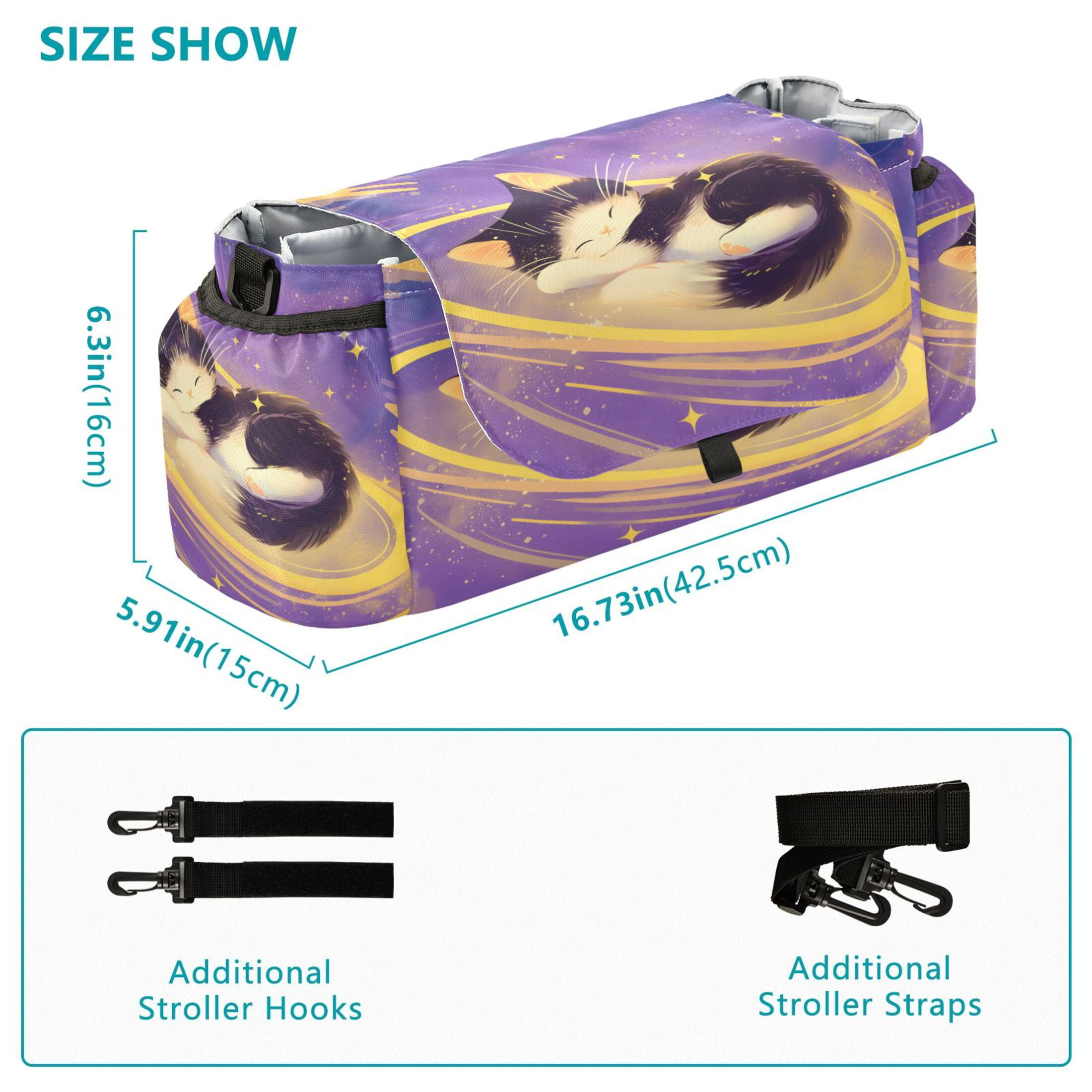 DIXRUYEE Stroller Organizer Cosmic Cat Printed