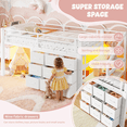 thumbnail image 6 of Leumius Twin Size Loft Bed with Storage Drawers and Stairs,Metal Loft Bed with Lights and Ample Under-bed Spaces,Multi-Storage Spaces,White, 6 of 17