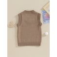 thumbnail image 5 of FEORJGP Toddler Sweater Vest Sleeveless Kniwear Waistcoat Lightweight V Neck Pullover Solid Color Knitted Tank Tops Loose Casual Clothes for Fall Winter, 5 of 9
