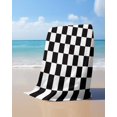 thumbnail image 4 of Simple Black White Checkered Beach Towels Oversized Super Absorbent, Lattice Buffalo Plaid Lightweight Bath Towel Quick Dry Sets For Bathroom/Pool/Rv Camping/Beach Play/Gym Room/Picnic 30"x60", 4 of 8