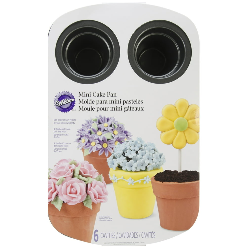 Wilton 6Cavity Mini Cake Pan, Flower Pot 21050818